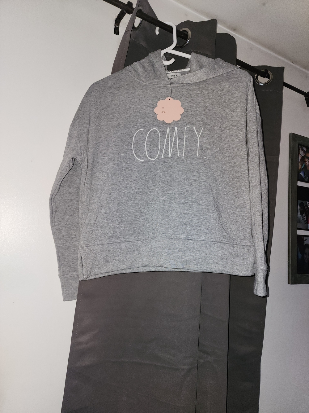 Rae Dunn Gray Cropped COMFY' Hooded Sweatshirt